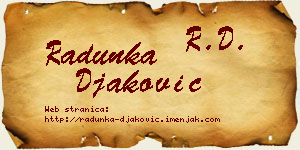 Radunka Đaković vizit kartica